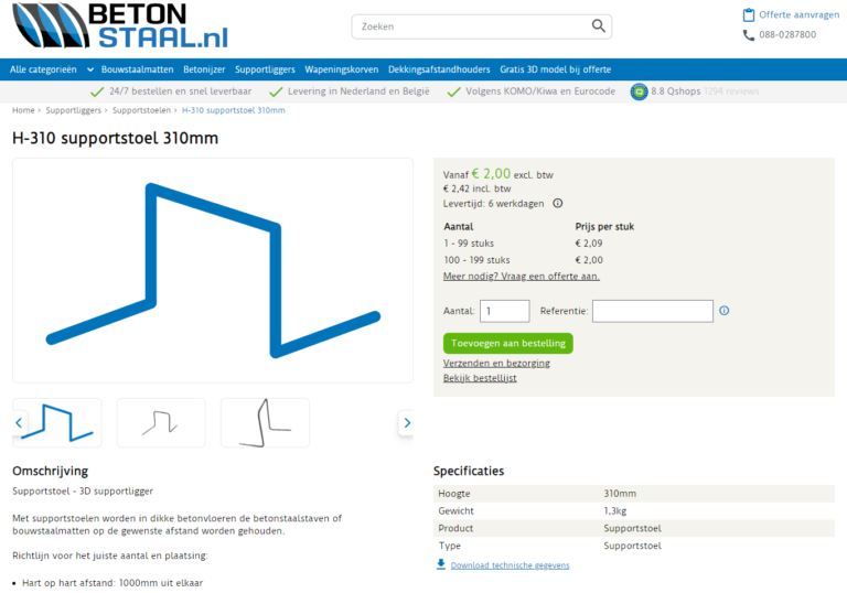 Betonstaal.nl Product Pagina
